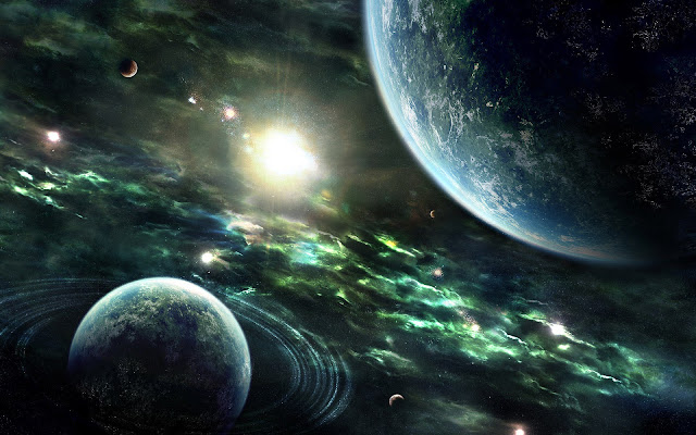 Dark Space and Earth Wallpaper