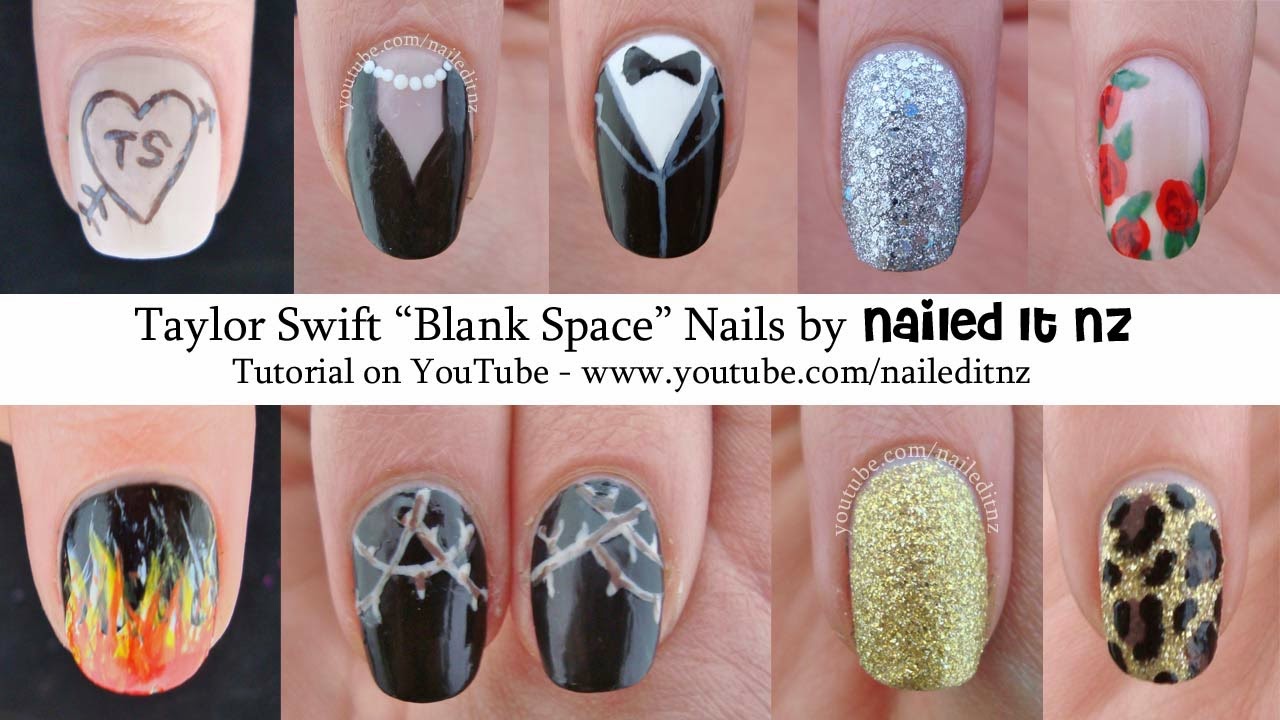 Taylor Swift Blank Space Nail Art Tutorial Taylor Swift Blank Space Nail Art Tutorial