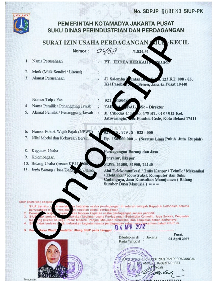 Contoh Siup Untuk Firma - Cable Tos