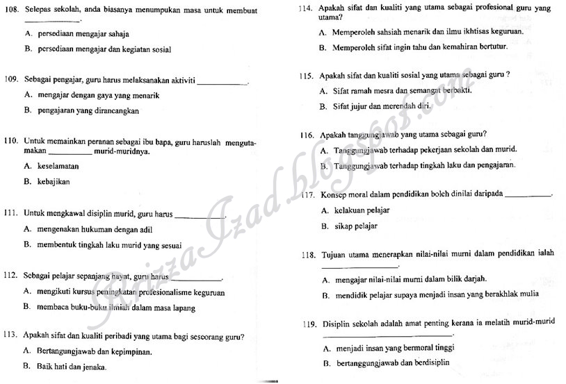 Rrizza Izad: Contoh Soalan MEdSI