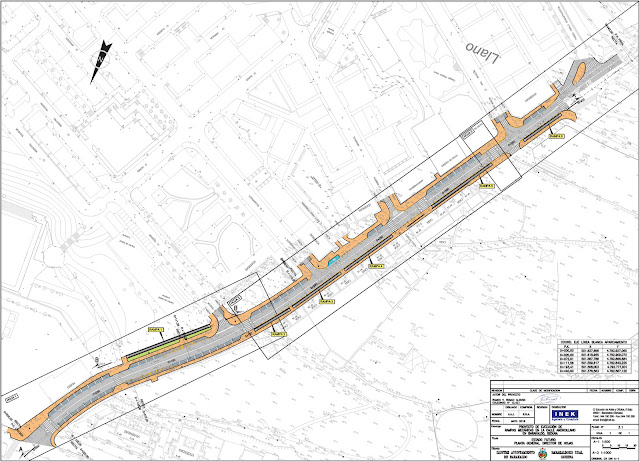 Plano del proyecto de rampa para la cuesta de Andikollano