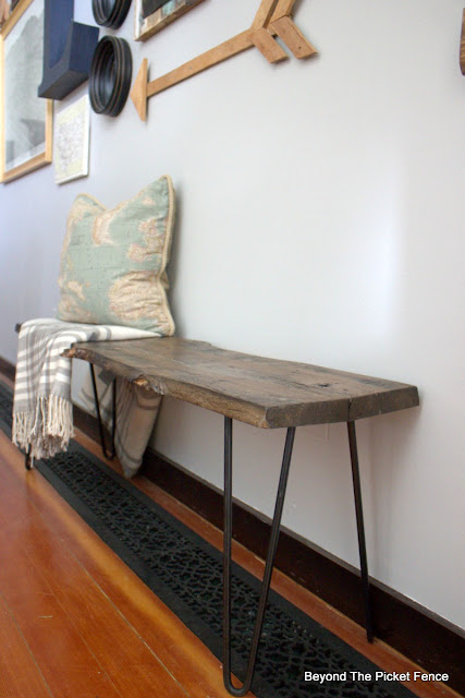 rustic industrial bench or coffee table