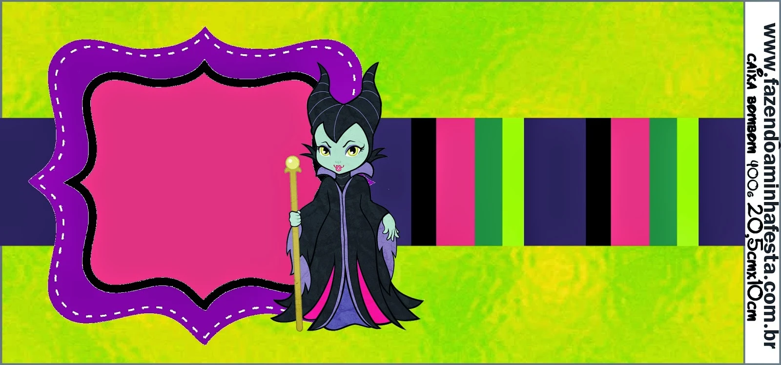 Free Printable Candy Bar Labels for Maleficent Baby.