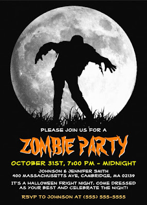  Happy Halloween Zombie Rises Apocalypse Party Card