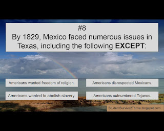 By 1829, Mexico faced numerous issues in Texas, including the following EXCEPT: Answer choices include: Americans wanted freedom of religion. Americans disrespected Mexicans. Americans wanted to abolish slavery. Americans outnumbered Tejanos.