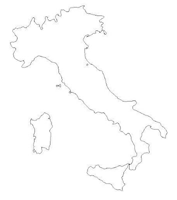 Italy White Blank Map