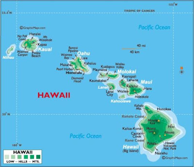 Islands of Hawaii map