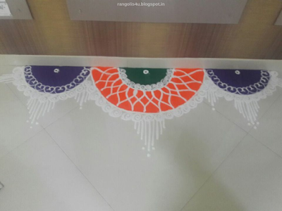 Half Circle Rangoli Designs