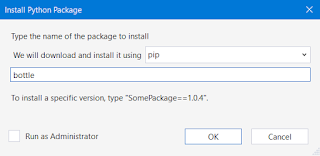 Python for Visual Studio - No Module Named 'Bottle'