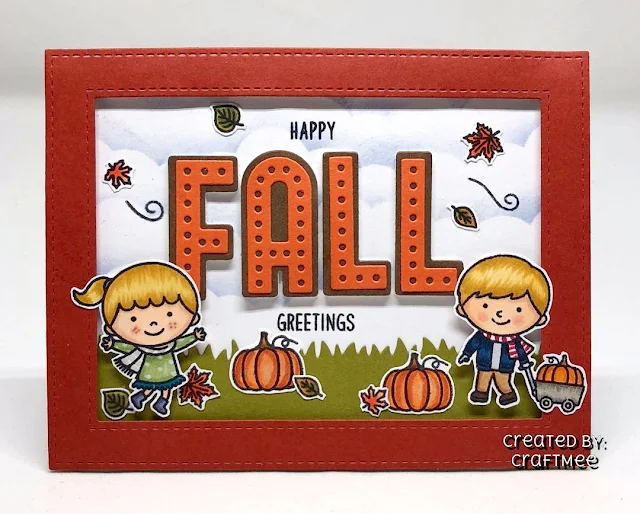 Sunny Studio Stamps: Fall Kiddos Customer Card by Crafteeme