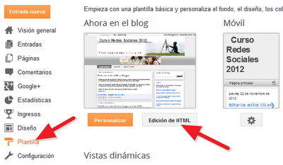 Donde encontrar los estilos CSS de Blogger