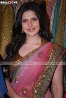 Zareen Khan Pink Sarees Photos