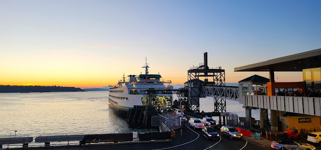 Beautiful Sunset at the Seattle Ferry Terminal