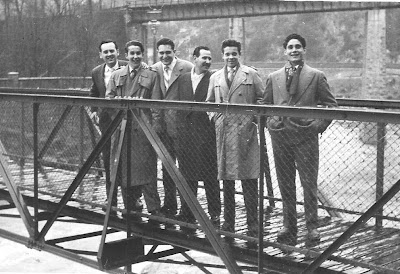 Los ajedrecistas Lorenzo Ponce Sala, Andreu Cabezas, Ricard Ribera, Vallès, Jaume Anguera y Lluis Coll