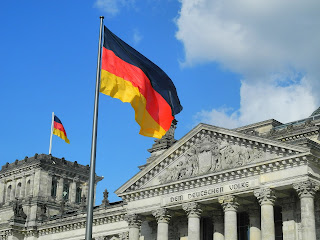 Germany flag at parliament building