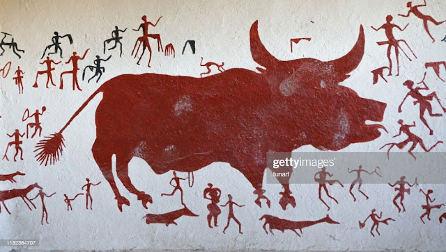 Реконструкция фрески Чатал-Хююка со сценой охоты