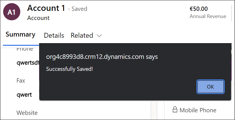 SAVE FORM IN DYNAMICS 365 JAVASCRIPT