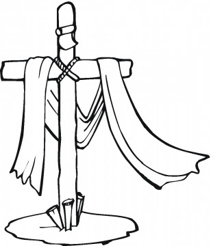 Good Friday Cross Coloring Page