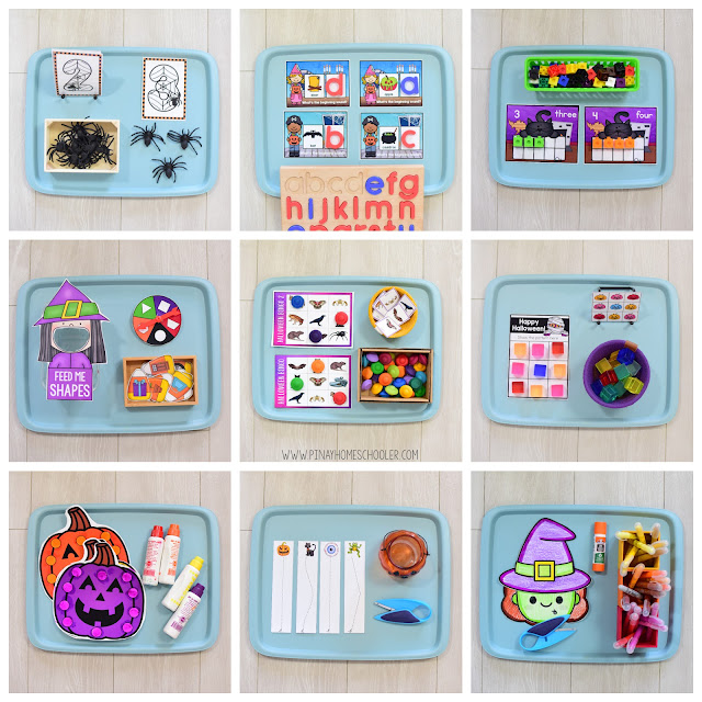 Halloween Activity Trays for Toddlers