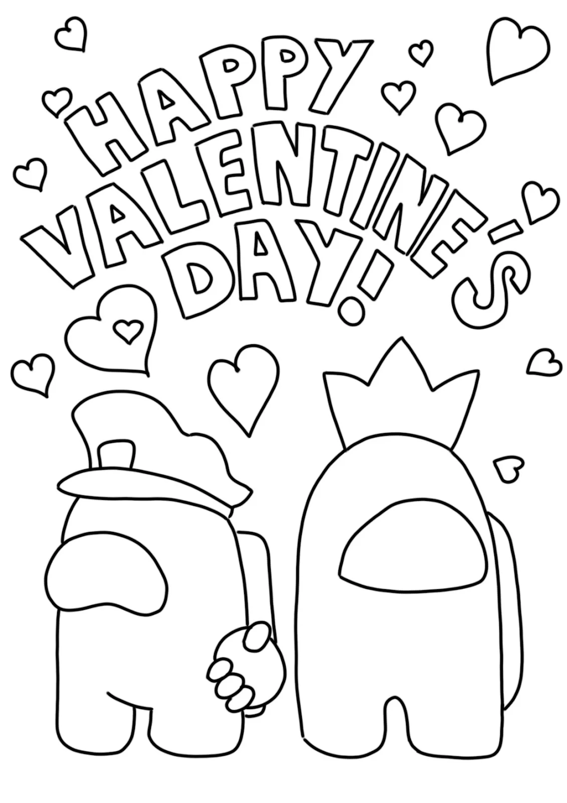 Happy Valentine's day coloring page