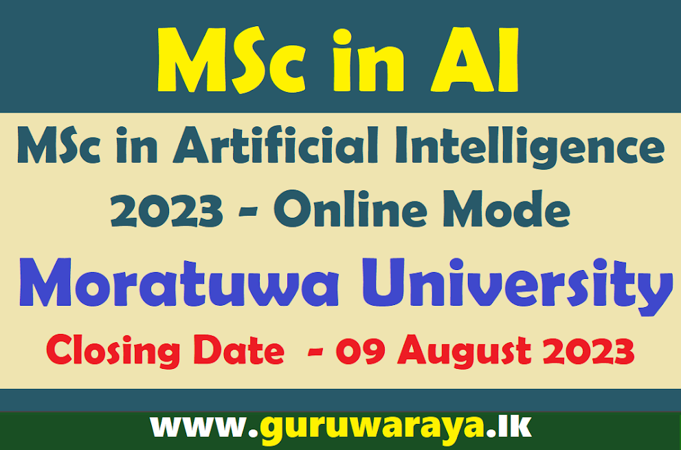 MSc in Artificial Intelligence 2023 - Moratuwa University