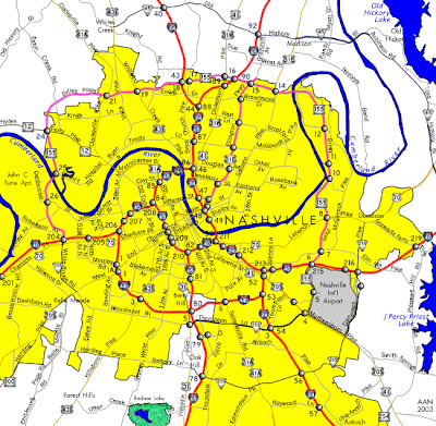 Nashville map of interstates