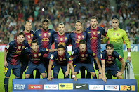 F. C. BARCELONA - Barcelona, España - Temporada 2012-13 - Adriano, Song, Mascherano, Thiago, Busquets, Valdés; Messi, Alves, Alexis Sánchez, Villa y Cesc - BARCELONA 2 (Xavi y Borja Gómez (p.p.)), GRANADA 0 - 22/09/2012 - Liga de 1ª División, jornada 5 - Barcelona, Nou Camp