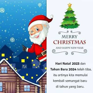 kartun ucapan selamat natal dan tahun baru 2024