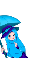 Islamic Cartoon Wallpaper Muslimah | Umbrella | .png Without Watermark