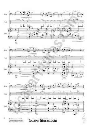 2 Bajo Eléctrico Tablatura y Partitura de Punteo Tablature Sheet Music for Electric Bass Tabs Music Scores PDF/MIDI de Bajo Eléctrico