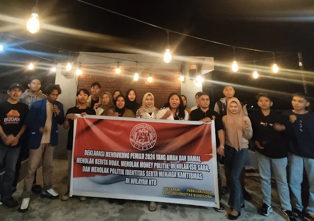 BEM Universitas Bumigora Ajak Mahasiswa Dukung Pemilu Damai Tanpa Hoaks
