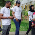 Peace..... Lilian Esoro and Ubi Franklin step out in matching outfit to a public function