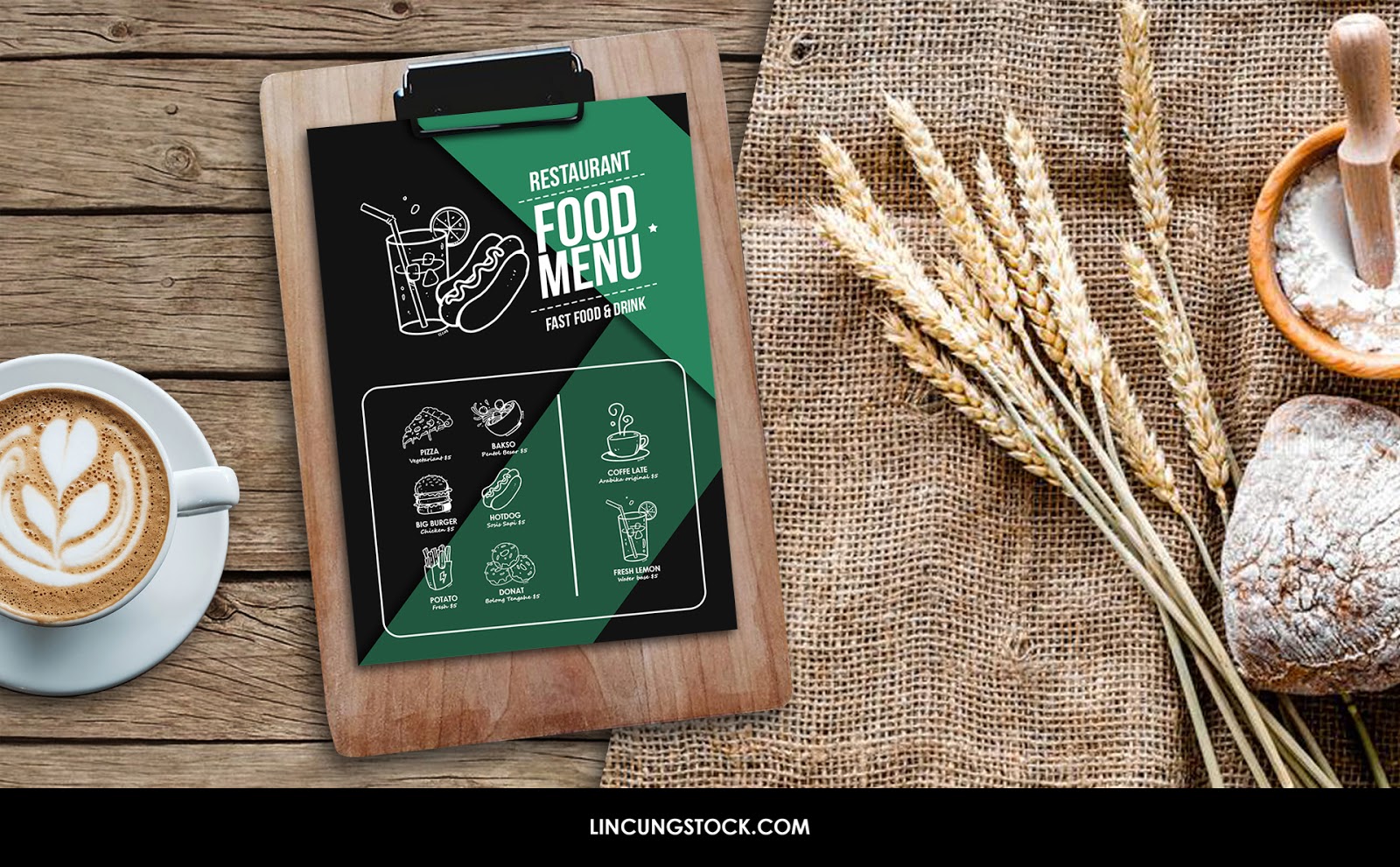 Download Free Download Clipboard Food Menu Restaurant Mock-up - PSD File