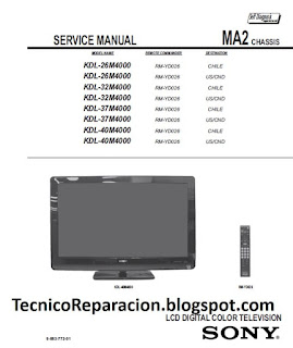 SONY KDL-26M4000 KDL-32M4000 KDL-37M4000 KDL-40M4000 MA2 DIAGRAMA SERVICE MANUAL