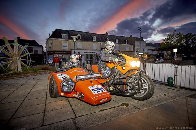 Gilles Chanal and his amazing Sidecar Rally Streetfighter contraption.