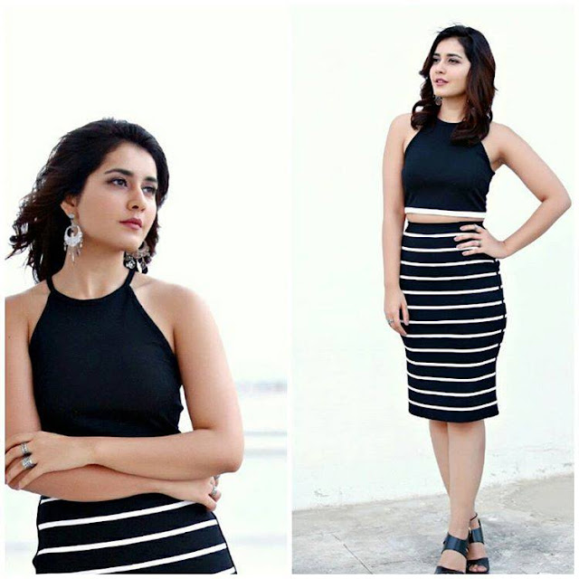 Raashi Khnna in Appearance in Dimpla and Armin Skirt and Top