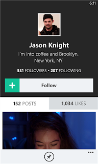 Vine screen shot profile page