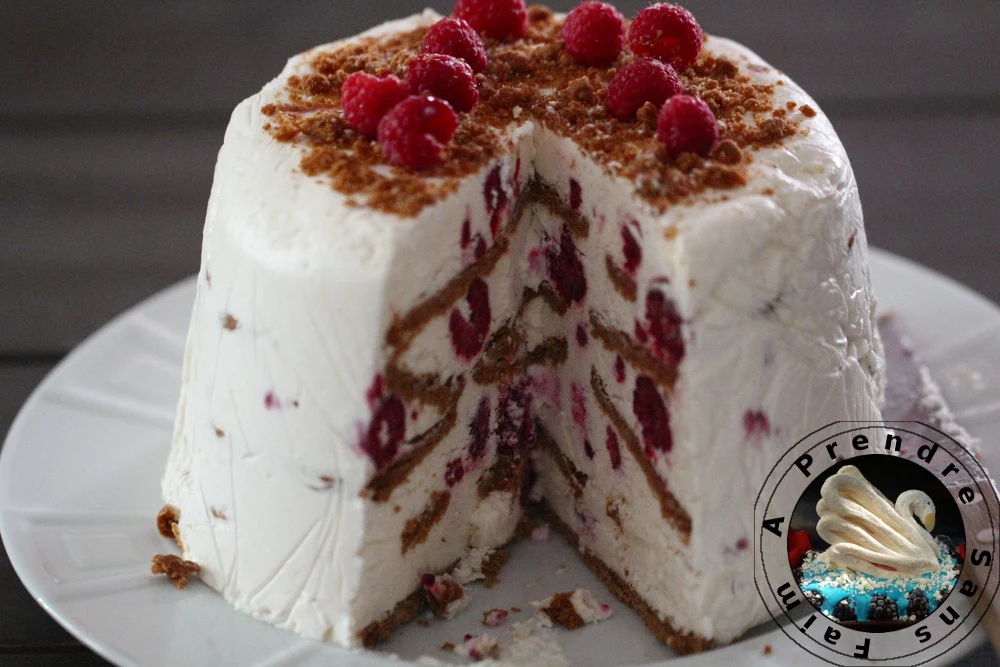 Gâteau sans cuisson framboises spéculoos