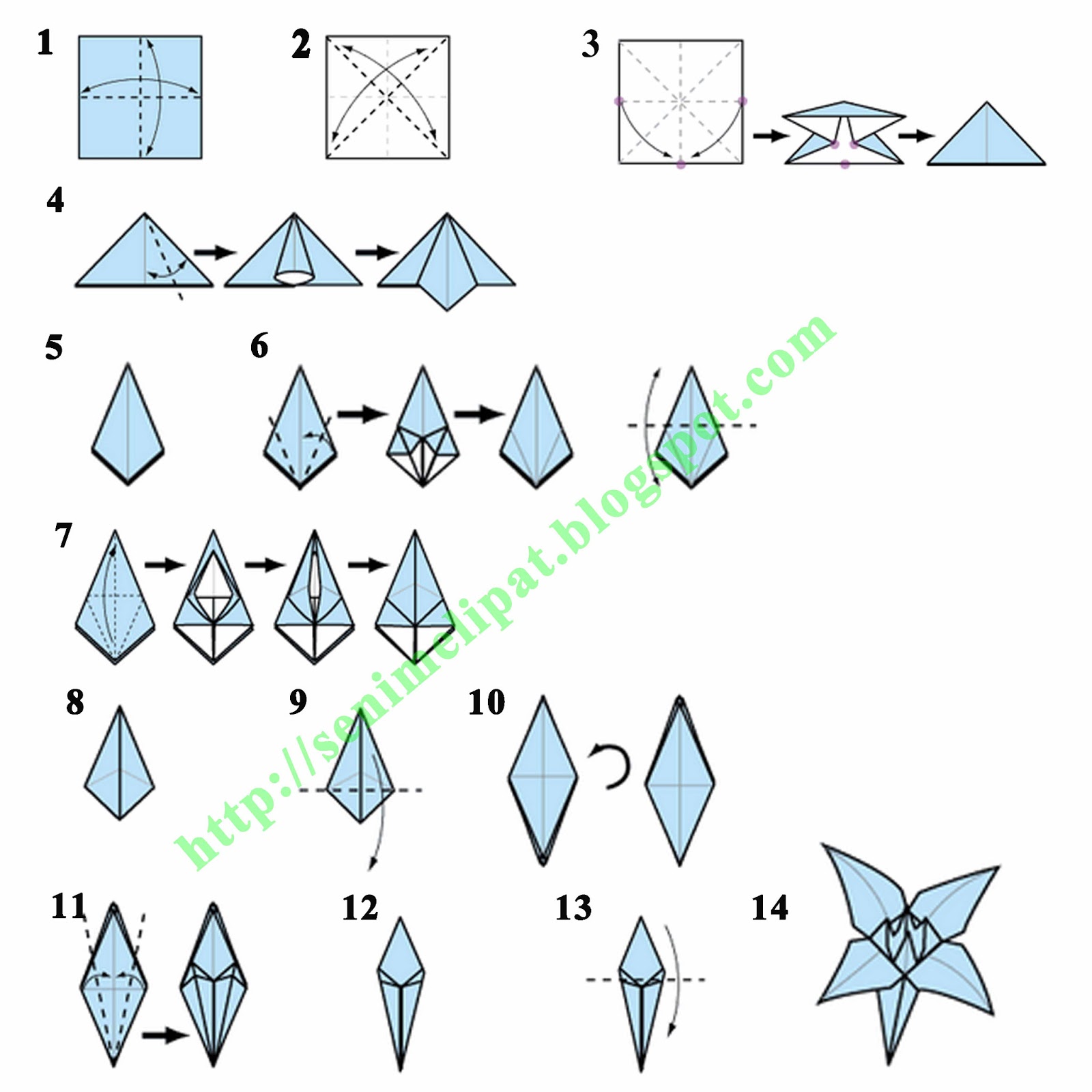  Membuat  Bunga  Lily  Dari Kertas Lipat Origami  Seni Melipat