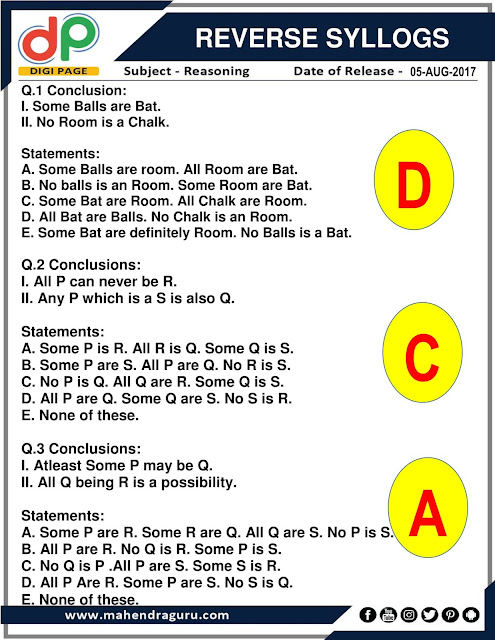  DP | Reverse Syllogs | 05 - Aug - 17 