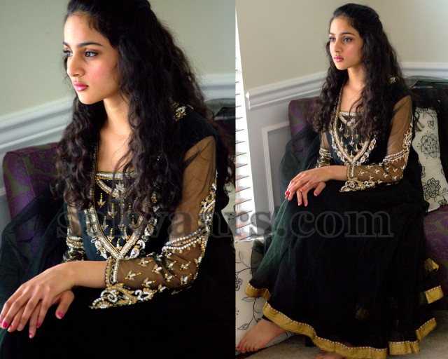 Bottle Green Anarkali Salwar