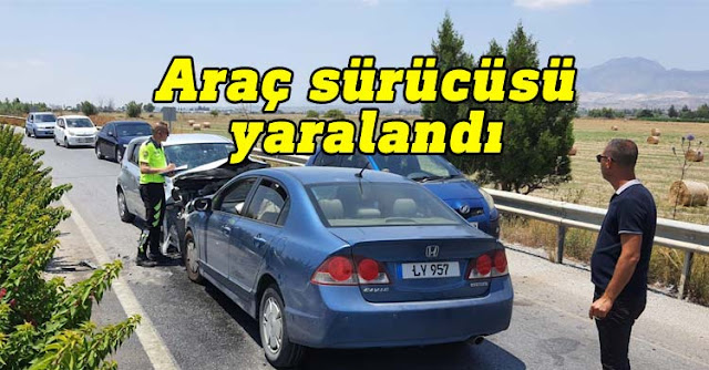 Driver injured in head-on collision on the Iskele-Ercan main road