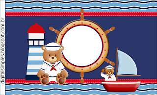 Nice Sailor Bear  Free Printable  Labels.