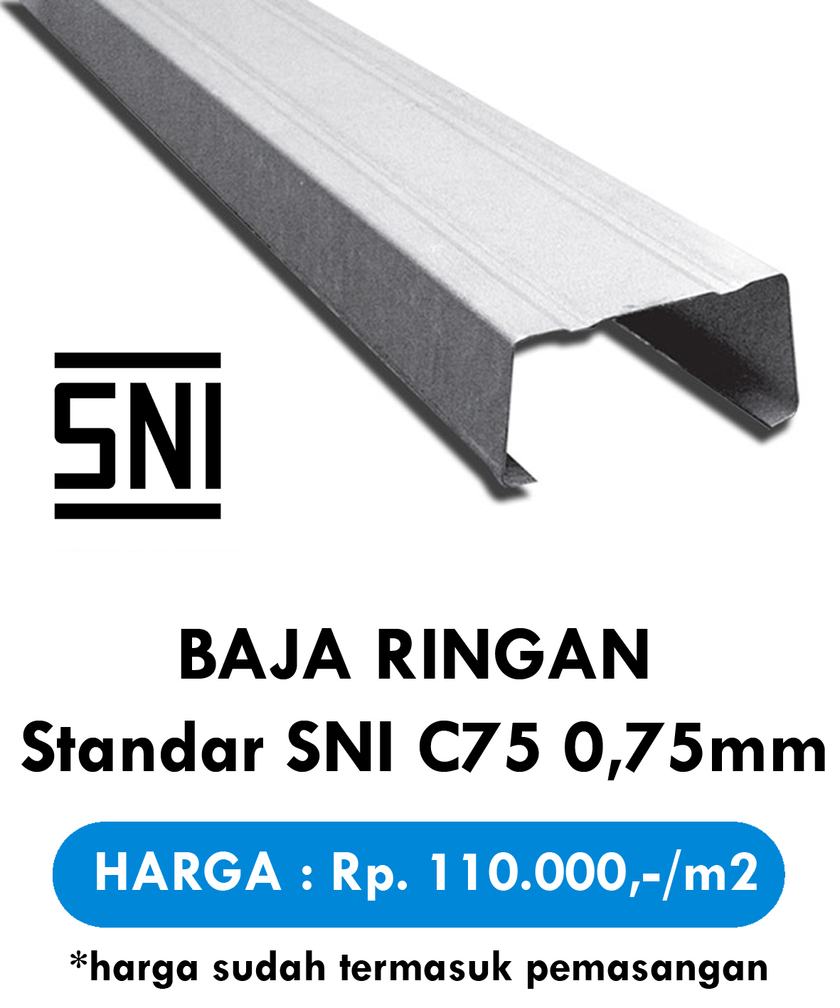 BR Standar SNI C75 0 75mm shs bajaringan
