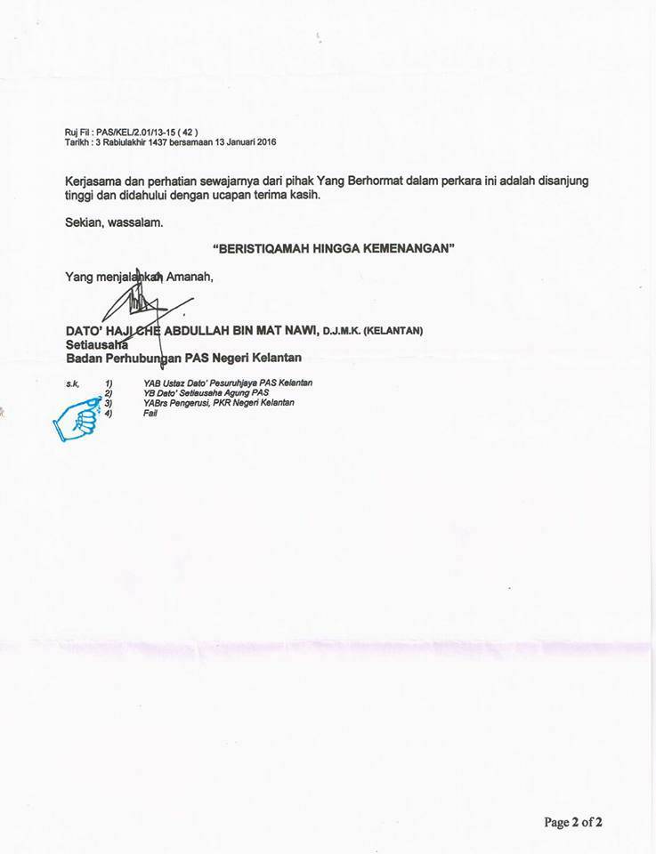 Surat Rasmi Usim - Kota Sarangan