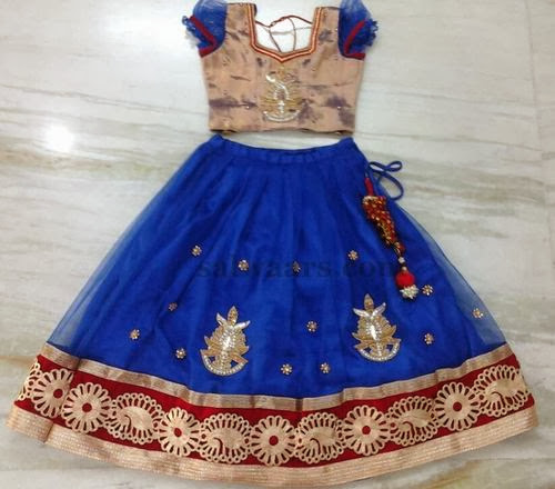 Blue Parsi Work Kids Skirt