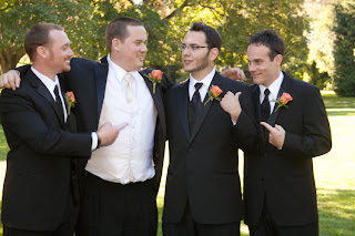 Andrew's groomsmen wish him well