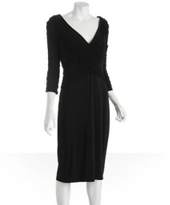 Above black ruched vneck dress by Tadashi