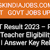 PSTET Result 2023 – Punjab State Teacher Eligibility Test Paper I Answer Key Released