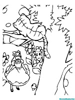 Alice in wonderland coloring pages